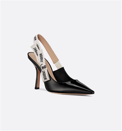 J'Adior Slingback Pump Black Patent Calfskin 